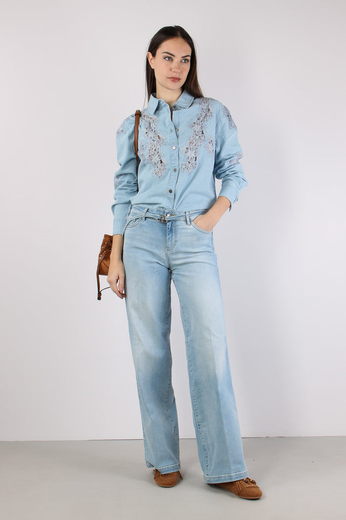 Jeans Good Flare Denim Chiaro-5