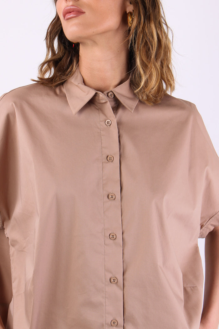 Camicia Over Squadrata Hazelnut-7