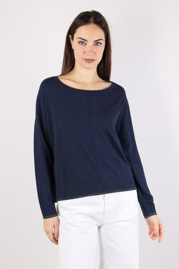 Maglia Scatoletta Lurex Blu Navy-2
