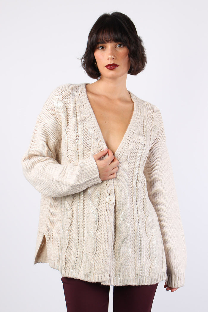 Yvonne Cardigan Spalmato Birch Beige