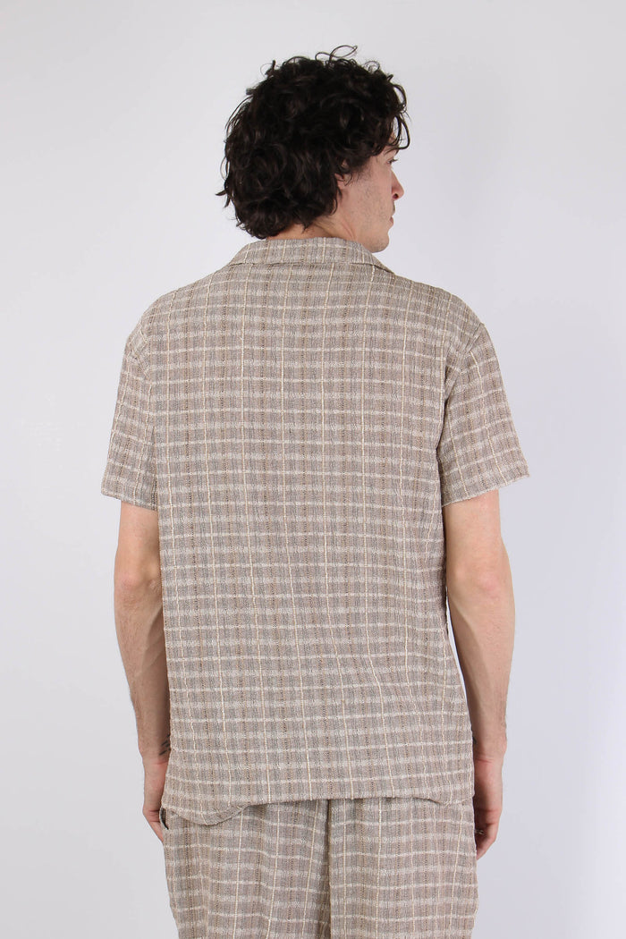 Camicia Tessuto Lavorato Sabbia-5