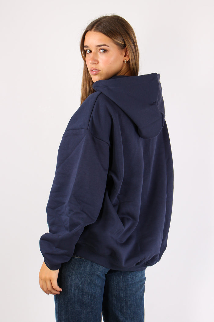 Felpa Over Logo College Blu Scuro-4