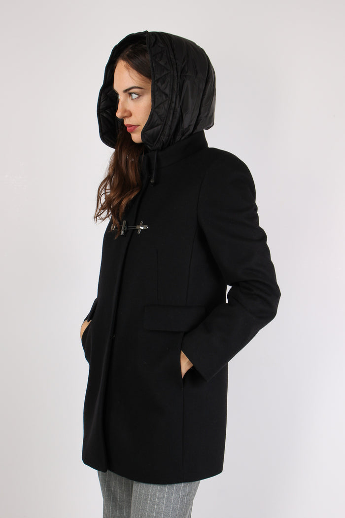Cappotto Toggle Panno Nero-7