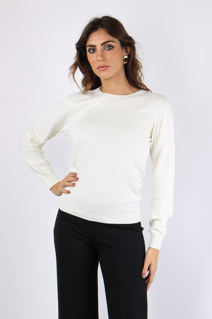 Maglia Misto Cachemire Latte-2