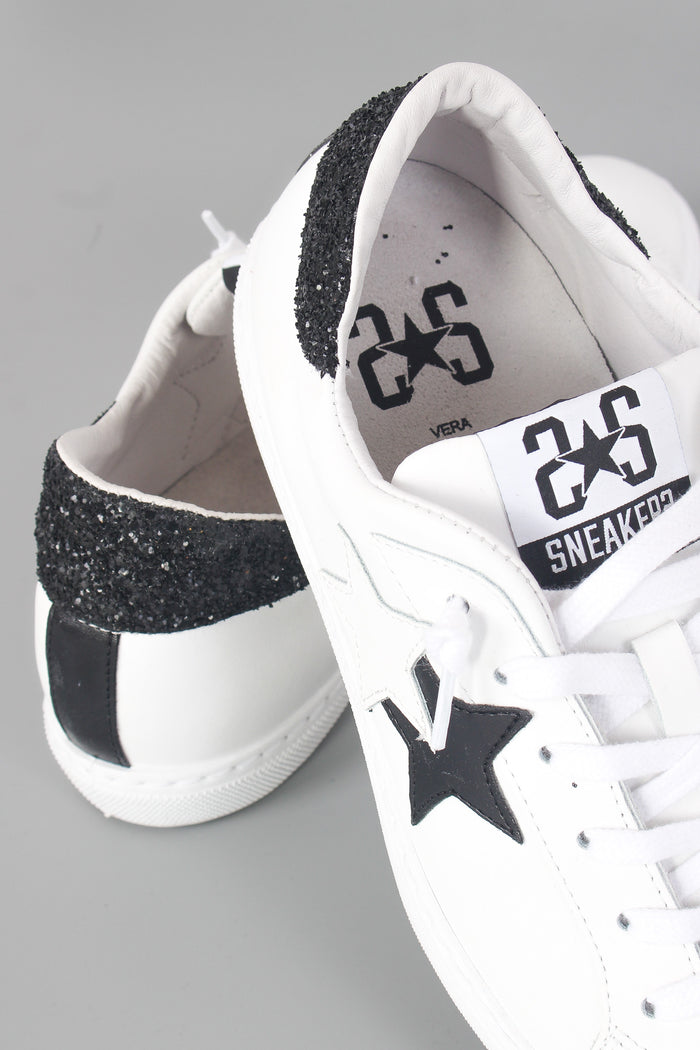 Sneaker One Star Glitter Bianco/nero-6