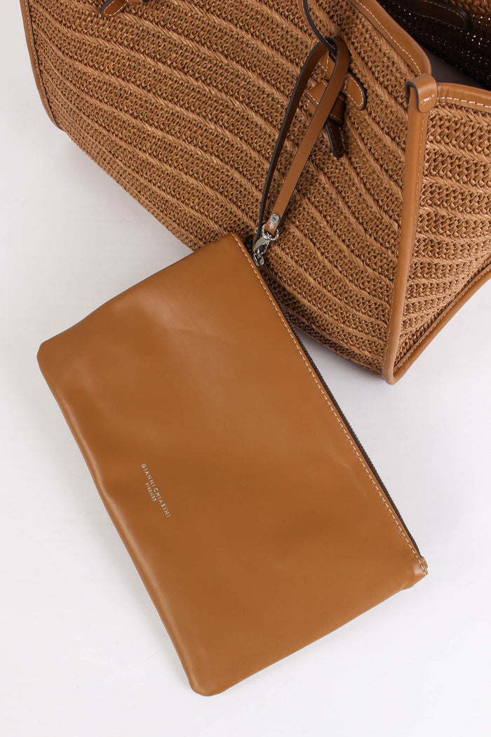 Shopping Rafia Profili Pelle Caramello-5