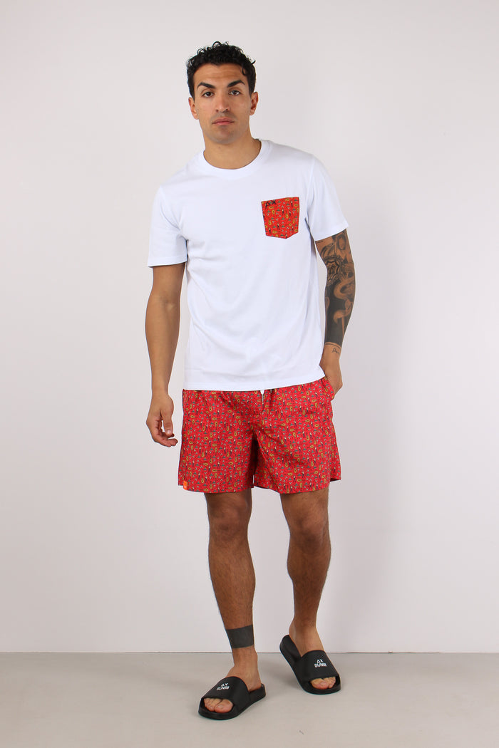 T-shirt Taschino Fantasia Bianco/rosa-5