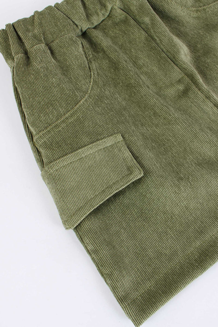 Gonna Velluto Liscio Verde-4