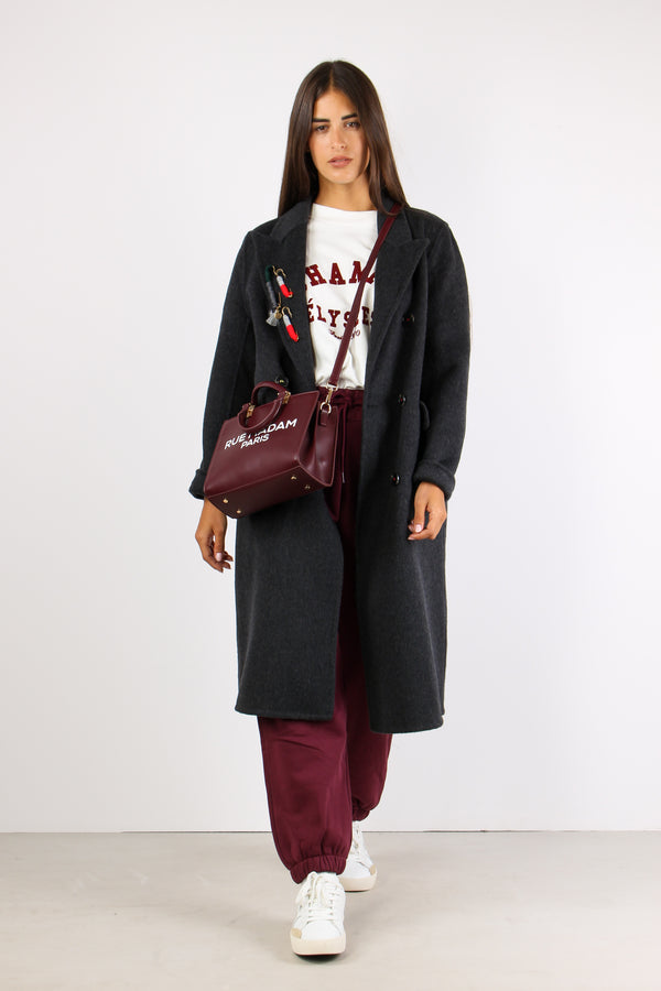 Cappotto Lungo Inserto Spille Unica