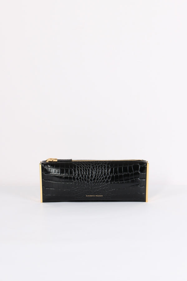 Clutch Stampa Cocco Grande Nero