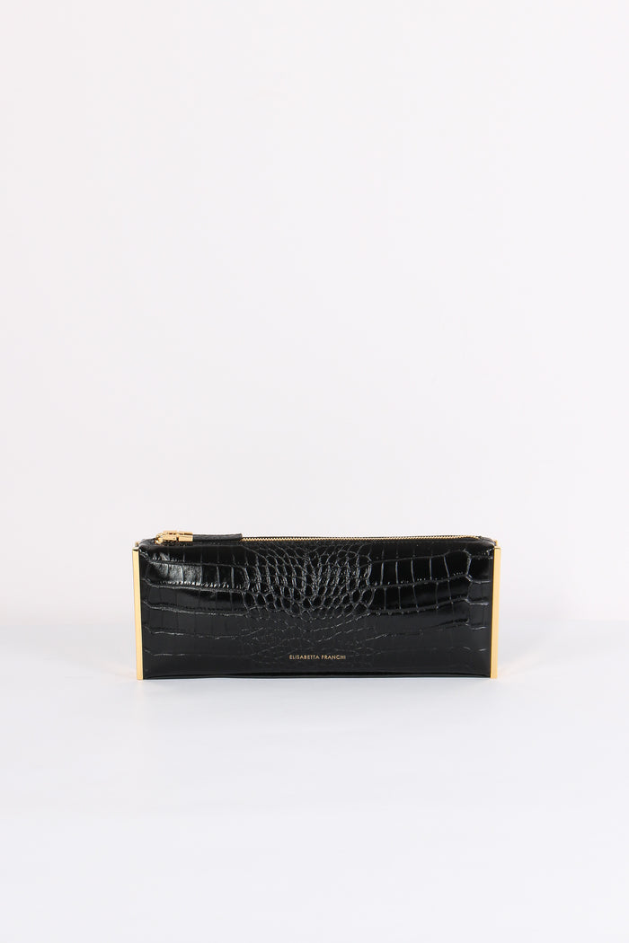 Clutch Stampa Cocco Grande Nero