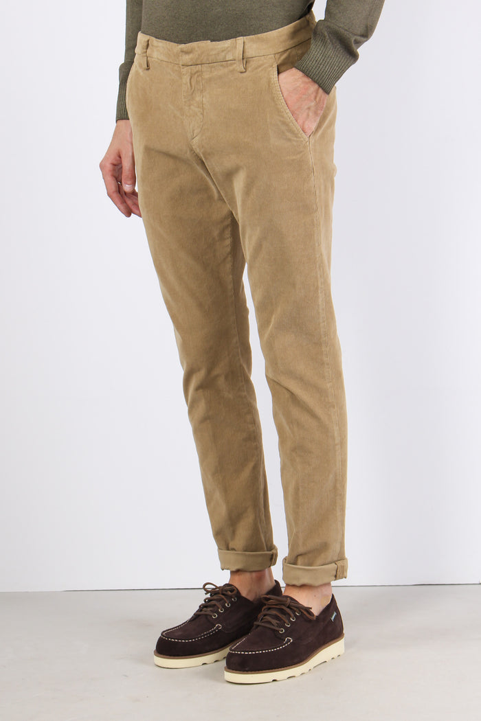 Gaubert Pantalone Velluto Mill Beige-3