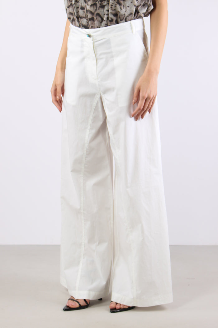 Canelli Pantalone Popeline Bianco-4