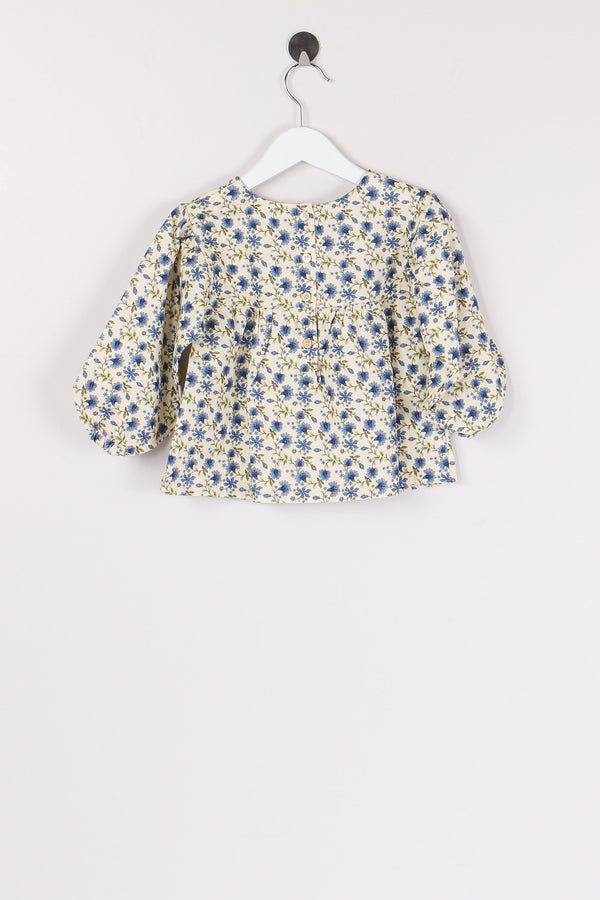 Camicia Micro Fantasia Fiore Blue-2