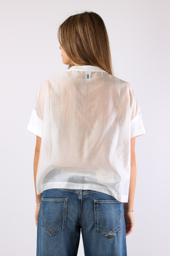 T-shirt Scavo V Organza Off White-4