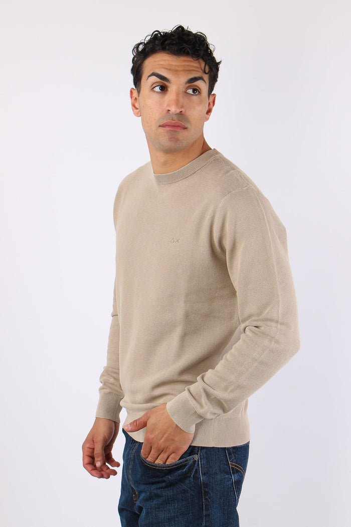 Maglia Girocollo Punto Riso Stone-3