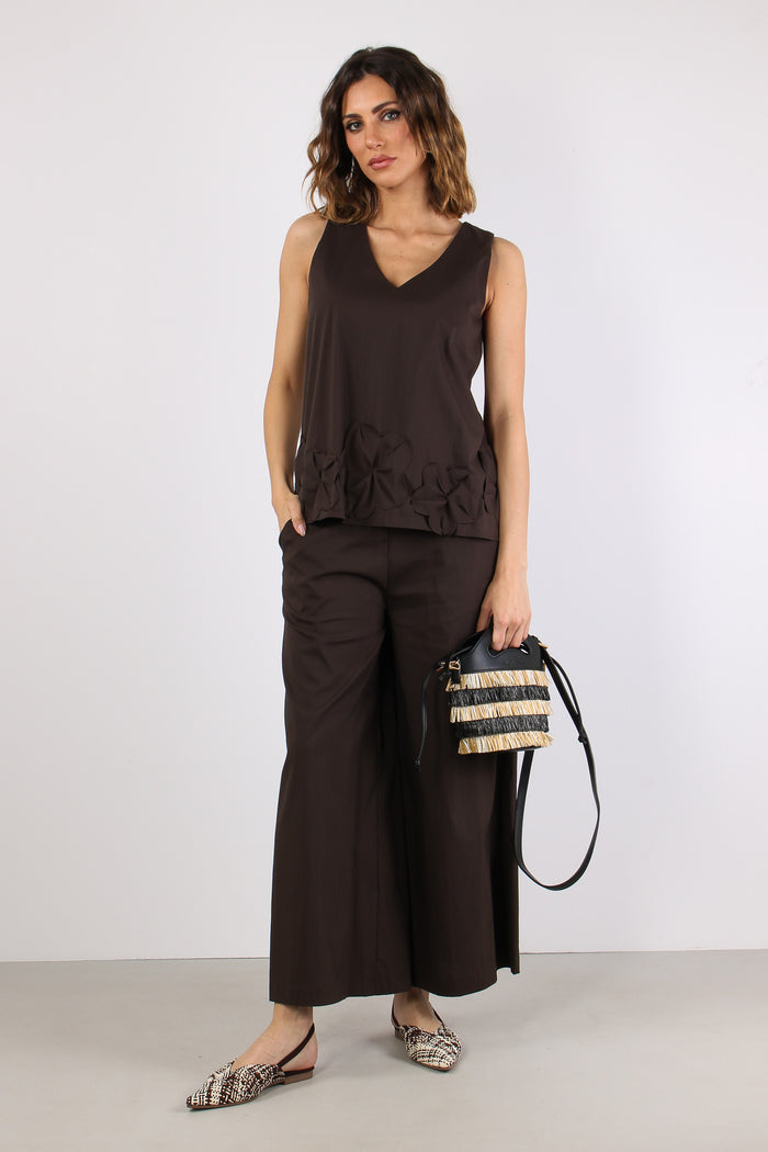 Pantalone Cropped Cotone Moro-5