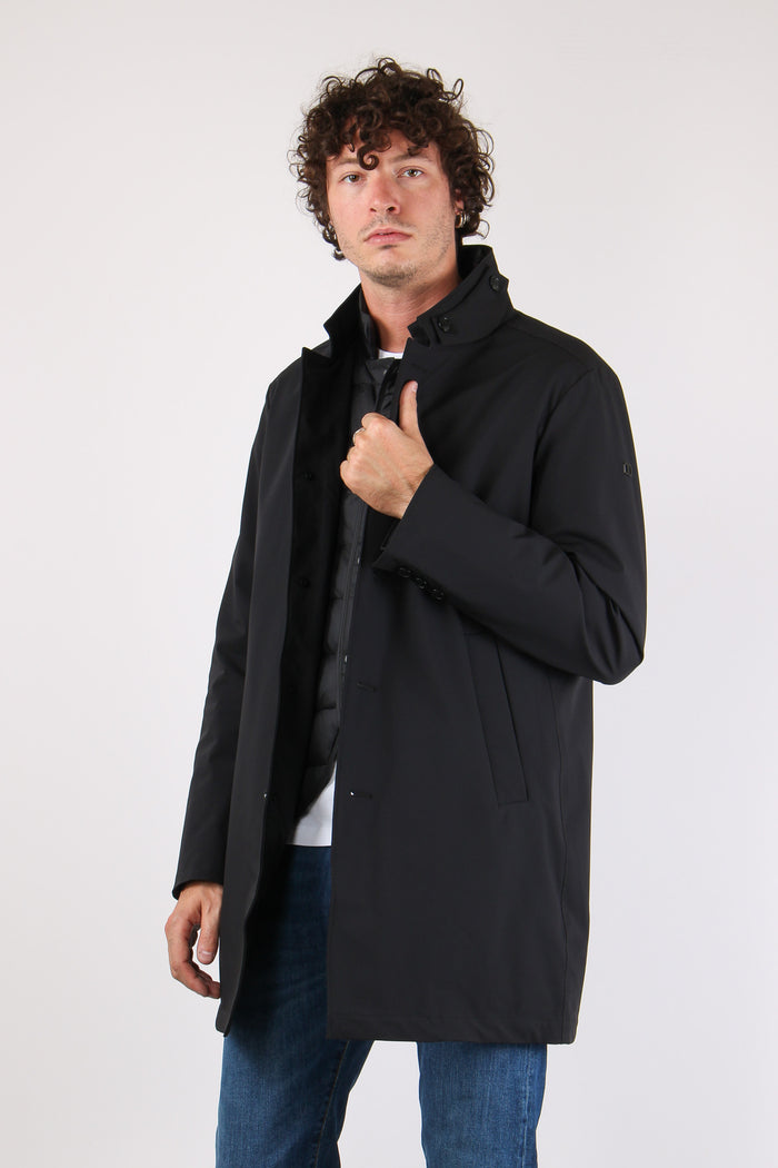 Cappotto Pettorina Staccabile Nero-3