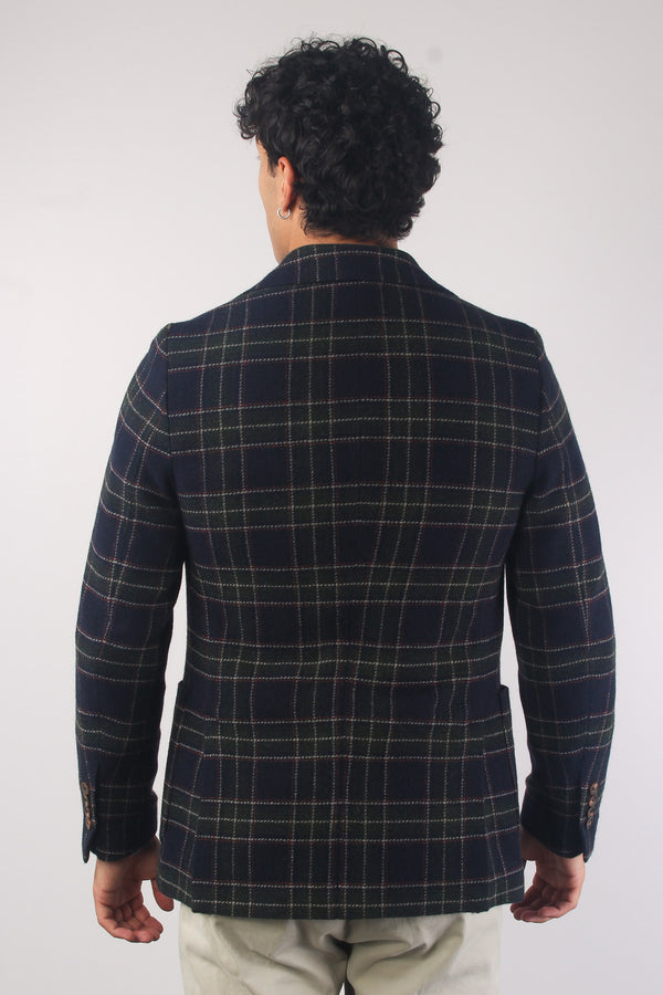 Giacca Tartan Blu Navy-2