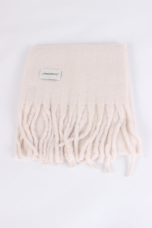 Sciarpa Frange Bianco Burro