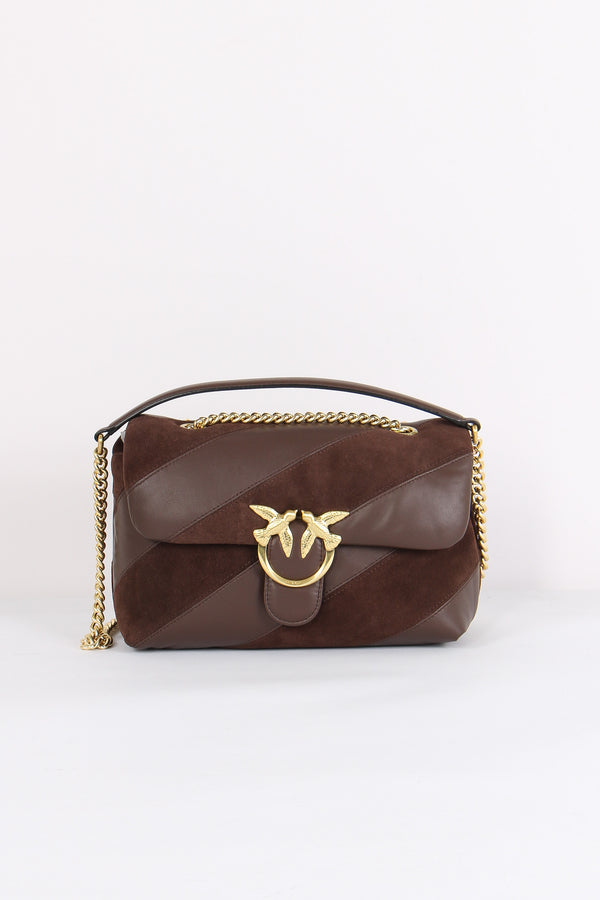 Tracolla  Love Puff Suede Marrone/castagna