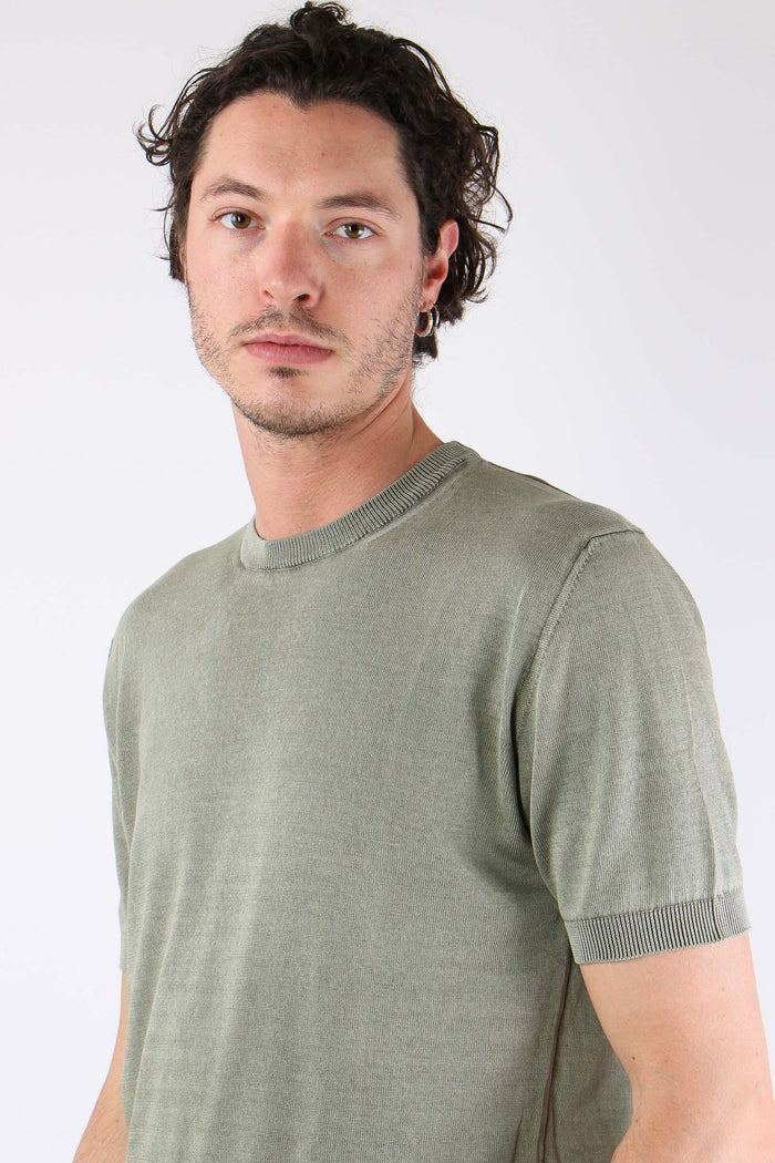 T-shirt Girocollo Basica Green Fade-7