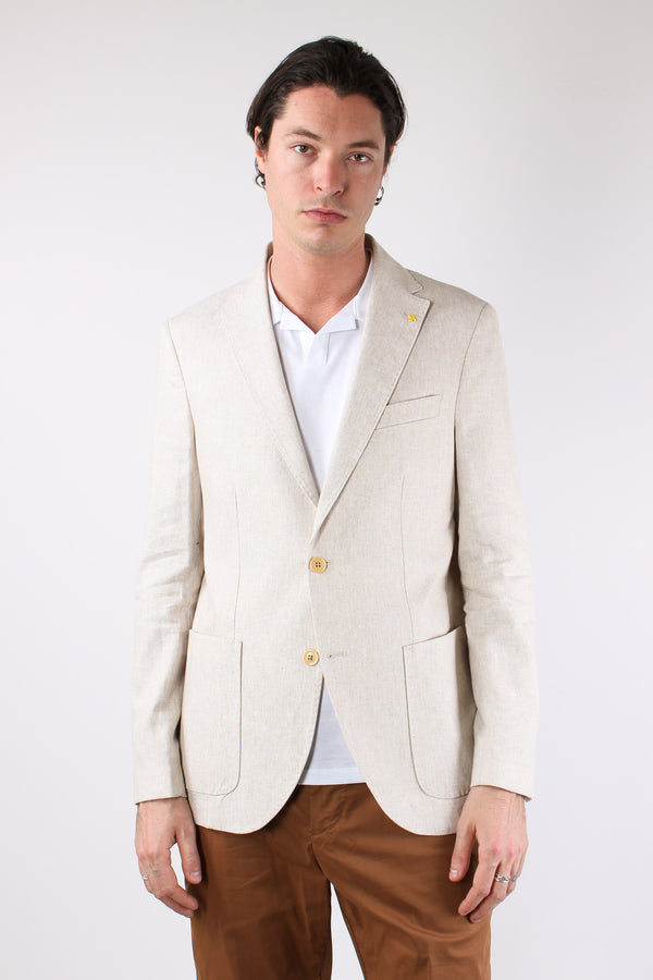 Giacca Misto Lino Stucco-2
