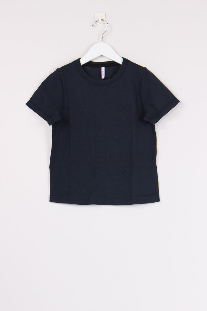 T-shirt Cotone Fiammato Navy Blue
