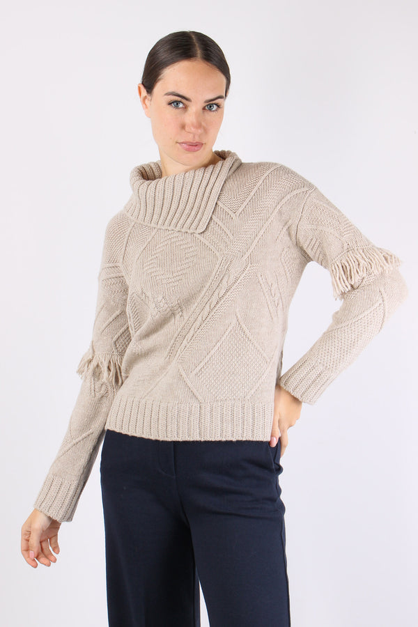 Mastro Maglia Collo Aperto Fra Casha Melange-2