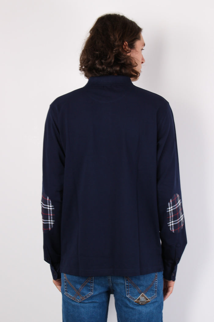 Polo Toppe Contrasto Navy Blue-3