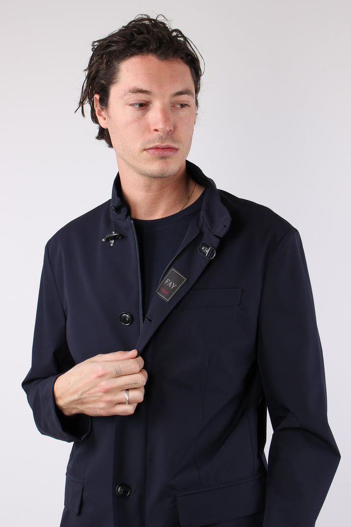 Jacket Gancio Nylon Stretch Blu-3