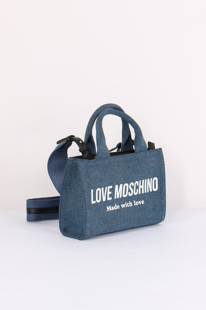 Shopping Mini Canvas Lettering Denim-7