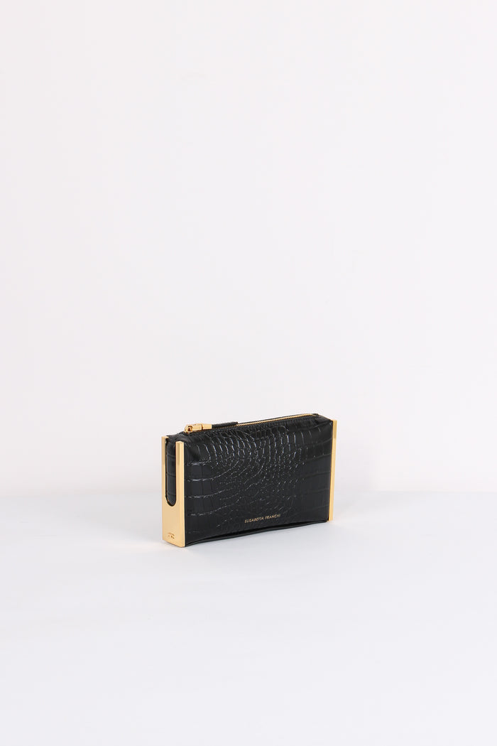 Clutch Stampa Cocco Piccola Nero-7