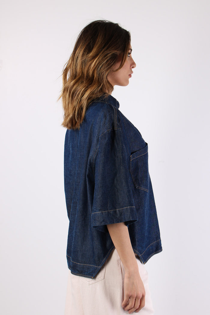 Camicia Polo Denim Denim Scuro-8