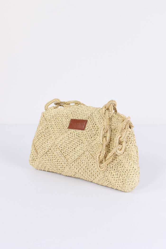 Pochette Rafia Manico Catena Corda-4