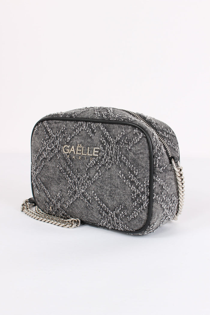 Camera Bag Denim Sfrangiato Nero-5