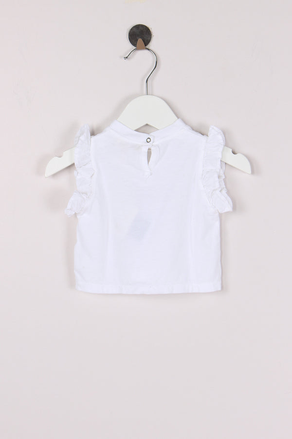 T-shirt Stampa Spalla Frappa Bianco/red-2