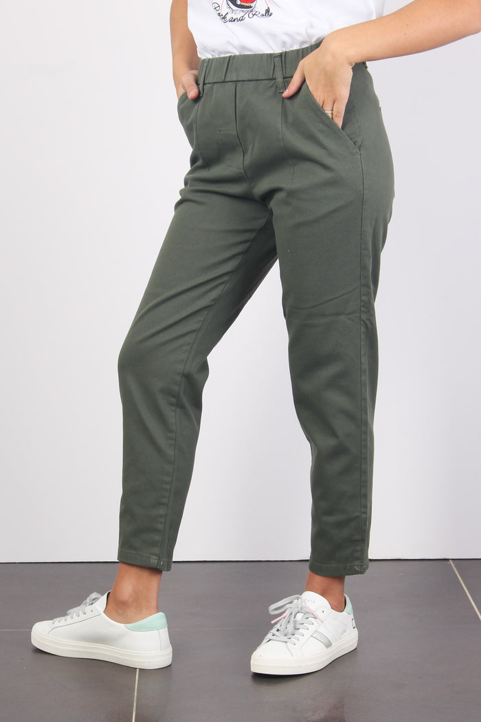 Pantalone Coulisse Verde Militare-3