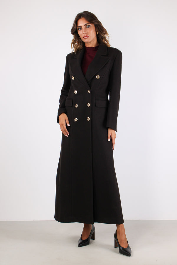 Teres Cappotto Lungo Sfiancato Black