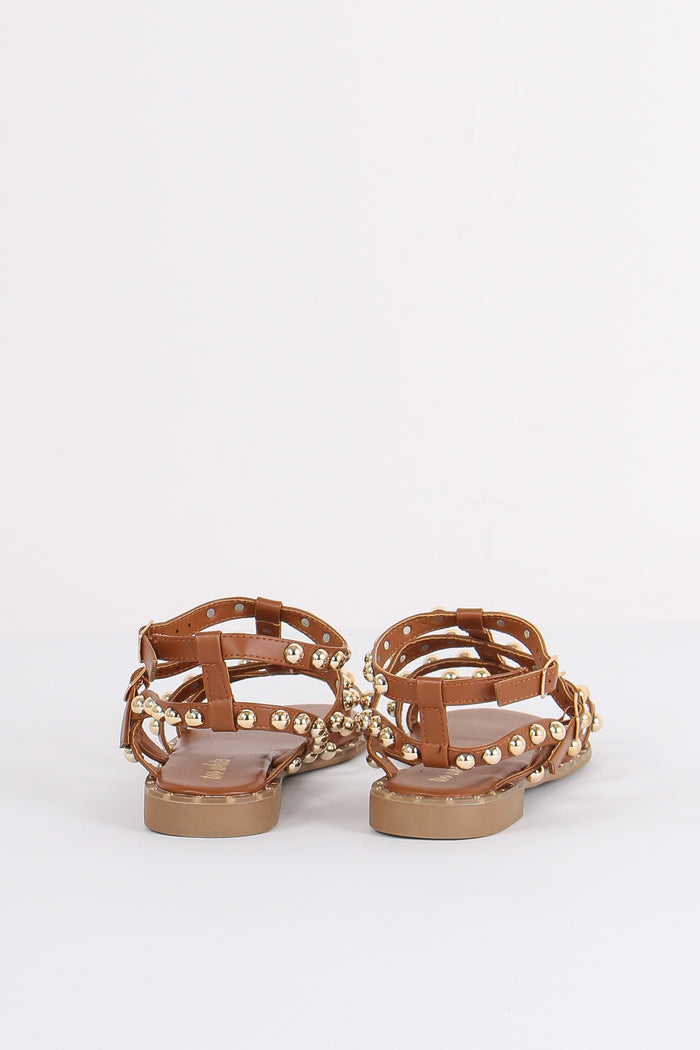 Sandalo Schiava Borchie Camel-3