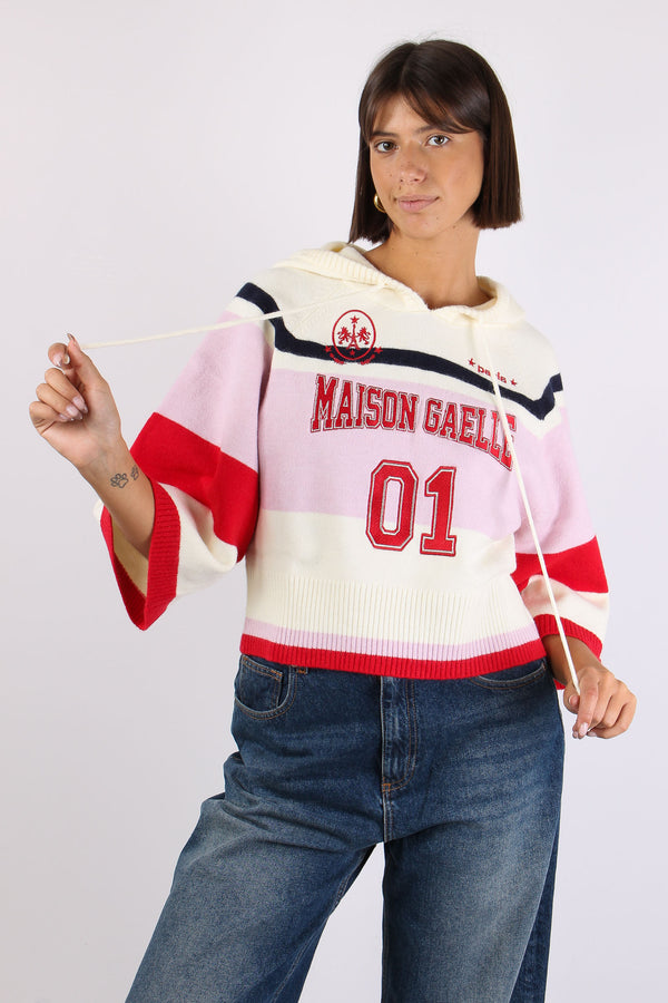 Maglia Crop Cappuccio Maison Gaelle Petalo-2