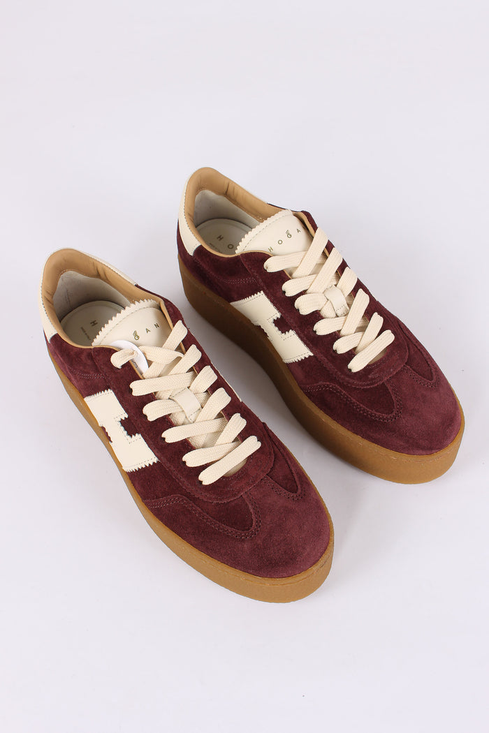 Sneakers H698 Allacciato H Platform Bordeaux/bianco-5