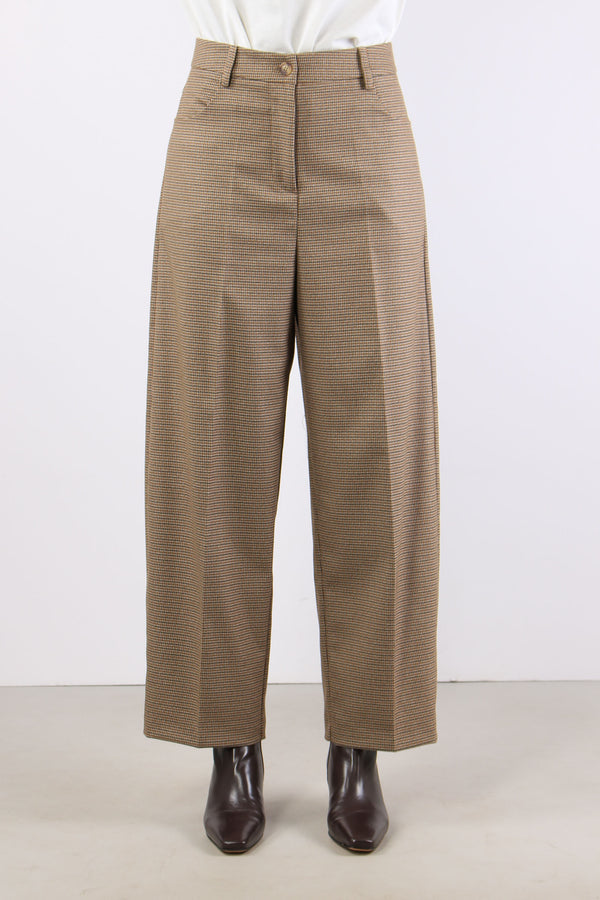 Pantalone Balloon Pied De Poul Cammello/nero-2