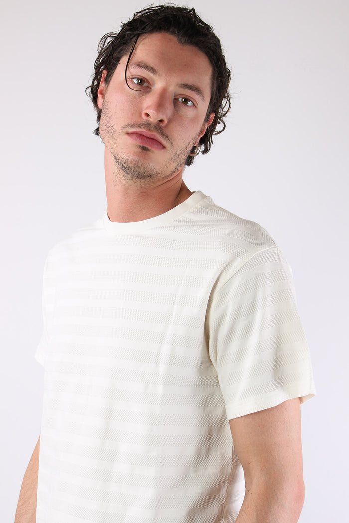 T-shirt Girocollo Basica Off White-7