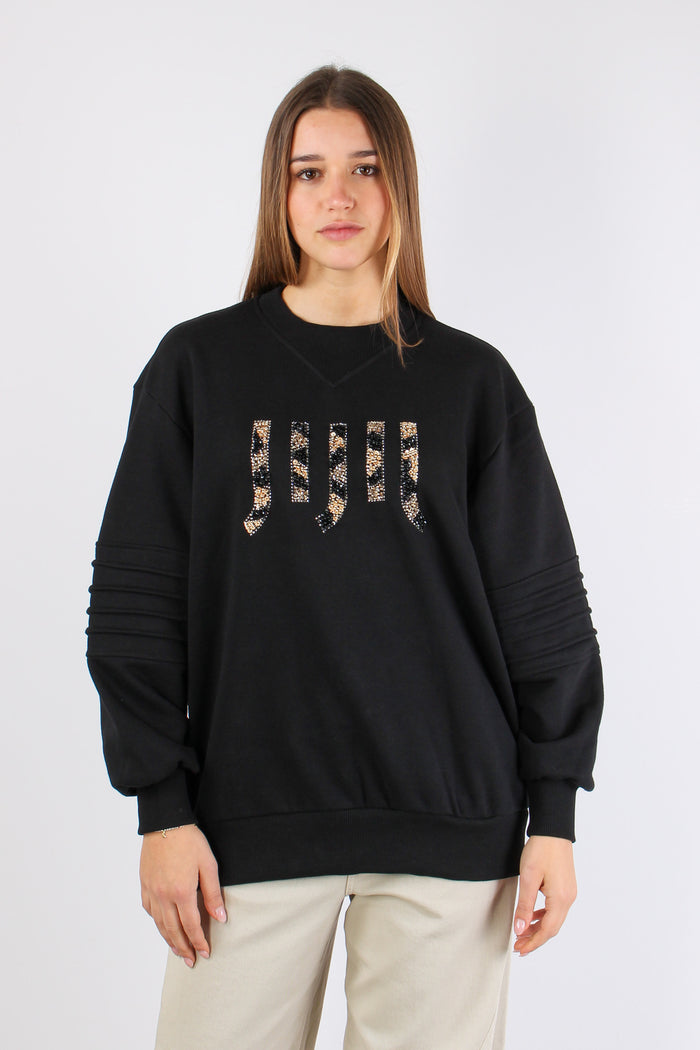 Felpa Logo Strass Black-2