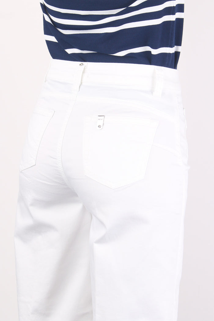 Pantalone Cropped Fibbia Tasca Bianco Ottico-8