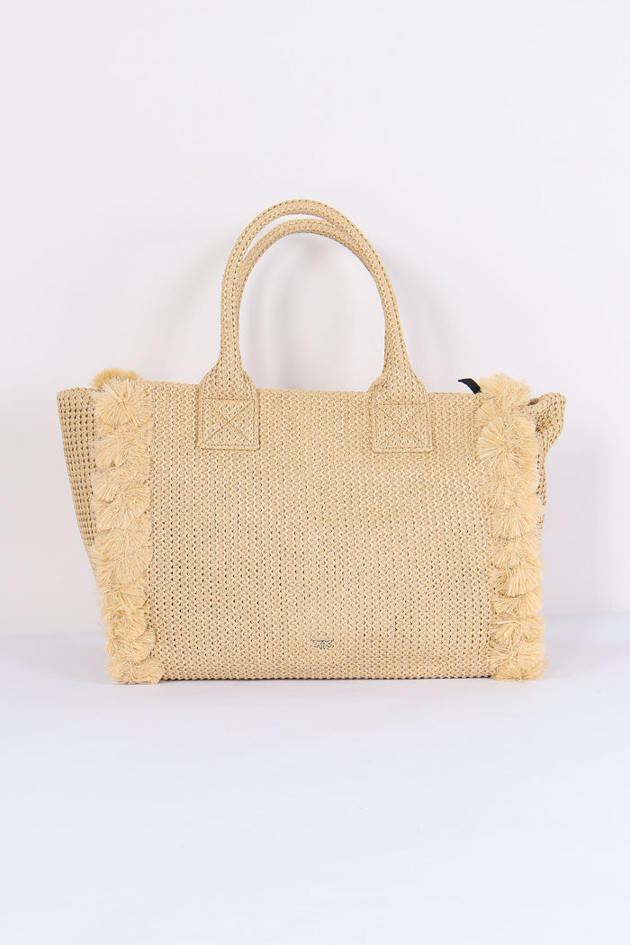 Shopping Beach Rafia Paglia/nero-3