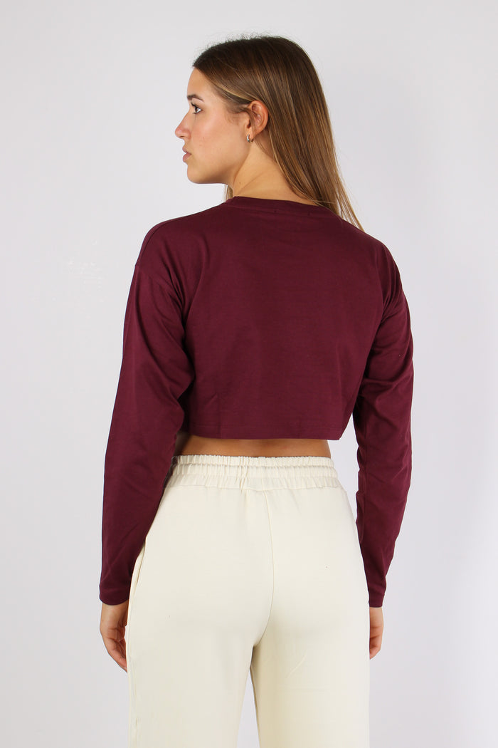 T-shirt Cropped M/l Bordeaux-4