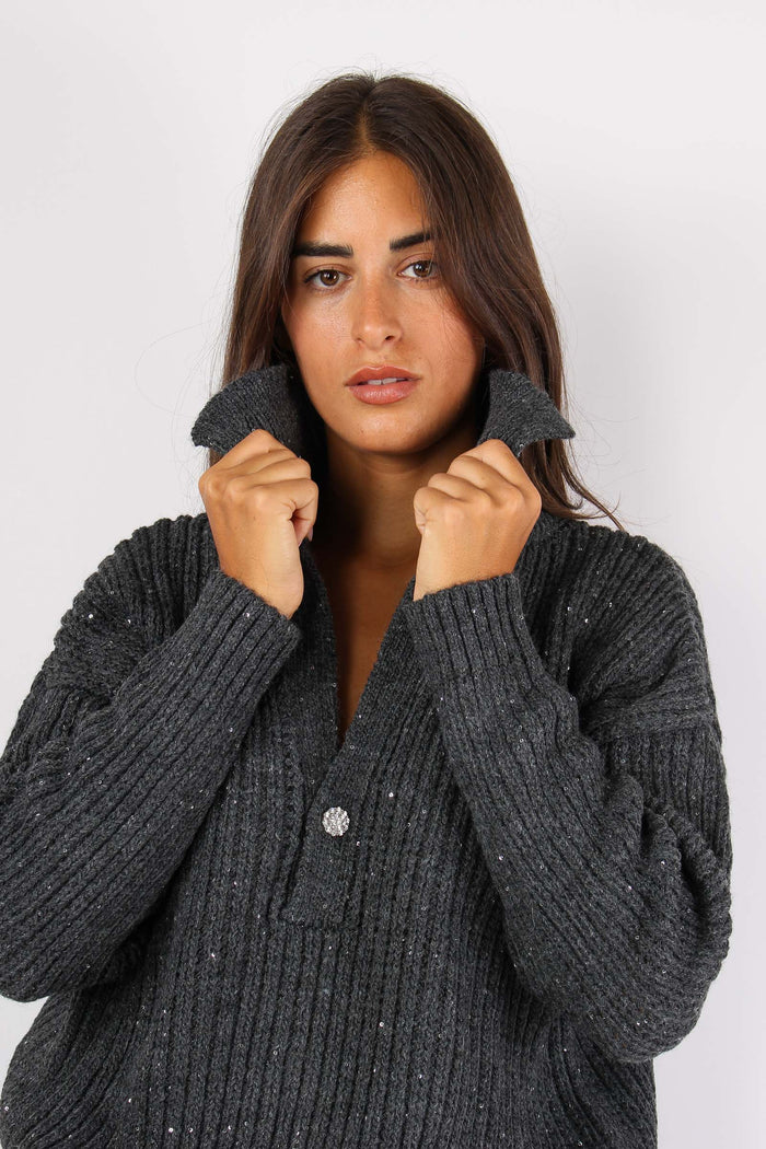 Almerigo Maglia Scavo V Costa Antracite-6