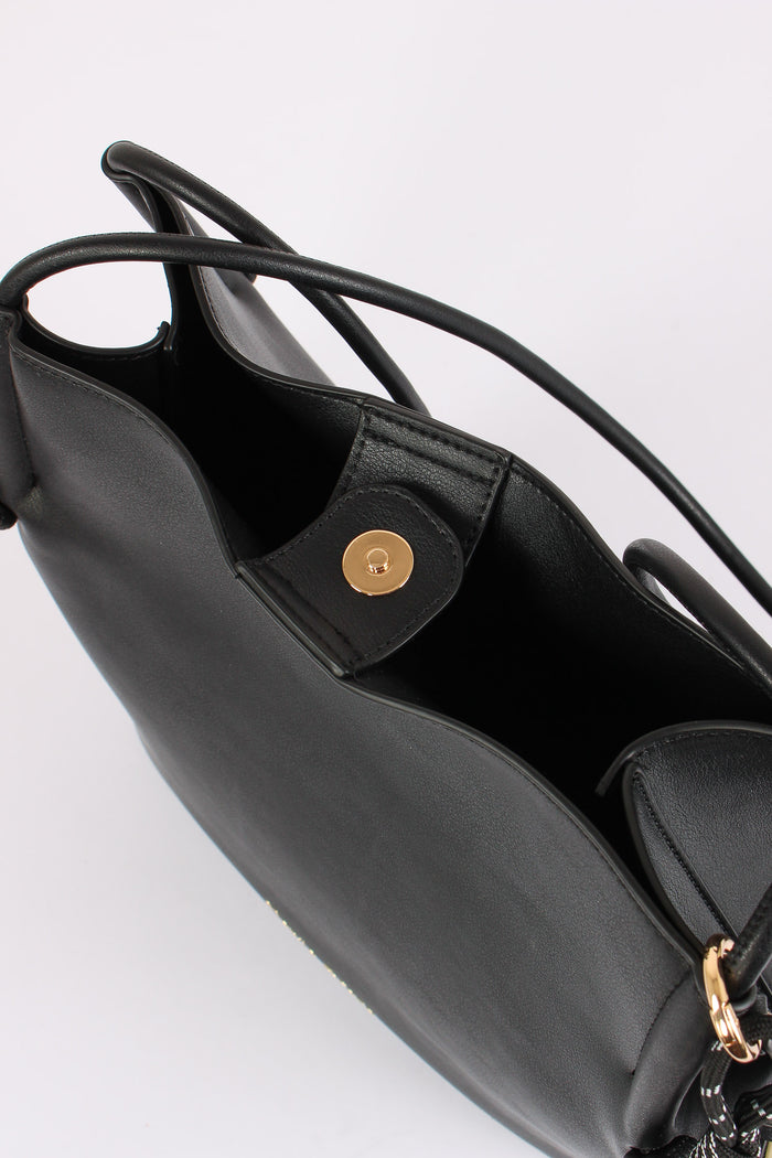Tote Bag Manici Sottili Nero-11